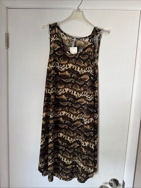 Isla Bonita Sleeveless Snake Print Semi-Sheer Dress